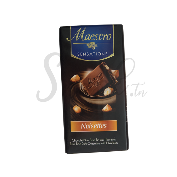 Maestro Sensations Chocolat Noir Extra Fin aux Noisettes 90g