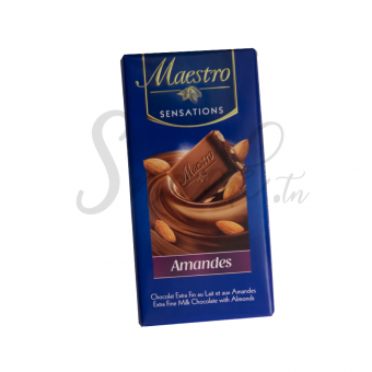 Maestro Sensations Chocolat Extra Fin au Lait et aux Amandes 90g