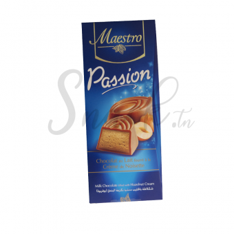 Maestro Passion Chocolat au Lait fourré à la Crème de Noisette 72g